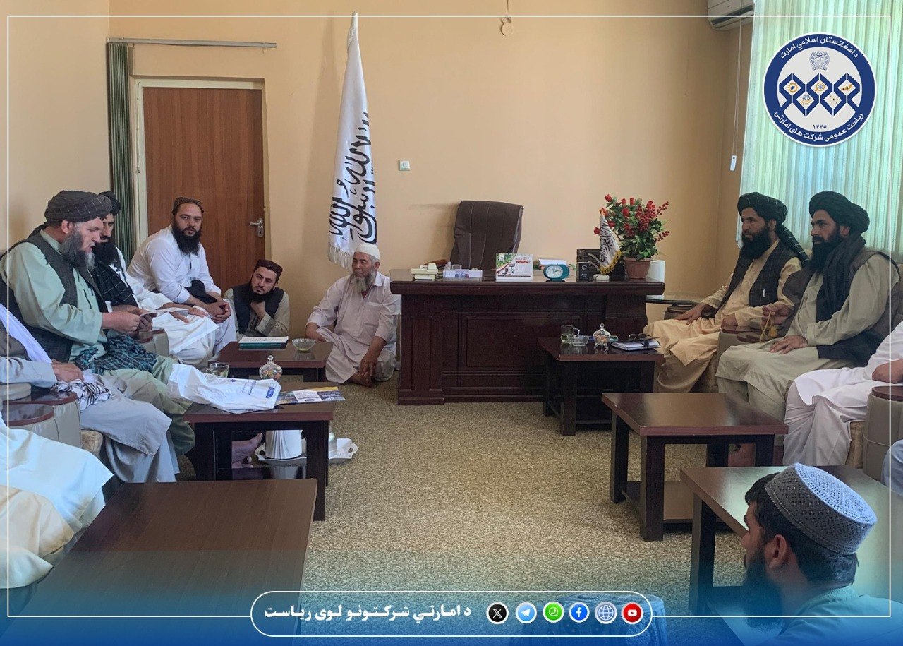 د امارتي شرکتونو عمومي ریاست د دعوت او ارشاد رئیس د بلخ د پنبې او نباتي غوړیو امارتي شرکت له مسؤولینو سره ولیدل