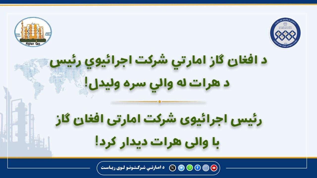 رئیس اجرائیوی شرکت امارتی افغان گاز با والی هرات دیدار کرد