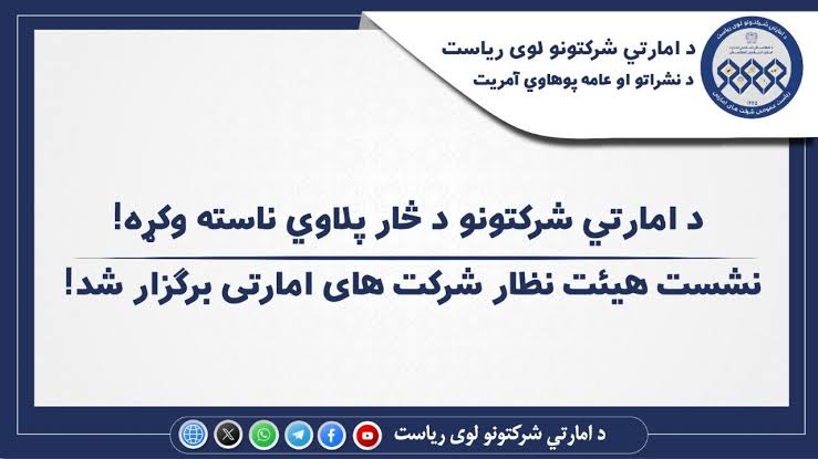 نشست هیئت نظار شرکت‌های امارتی برگزار شد